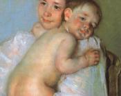 玛丽史帝文森卡萨特 - 母亲抱着孩子